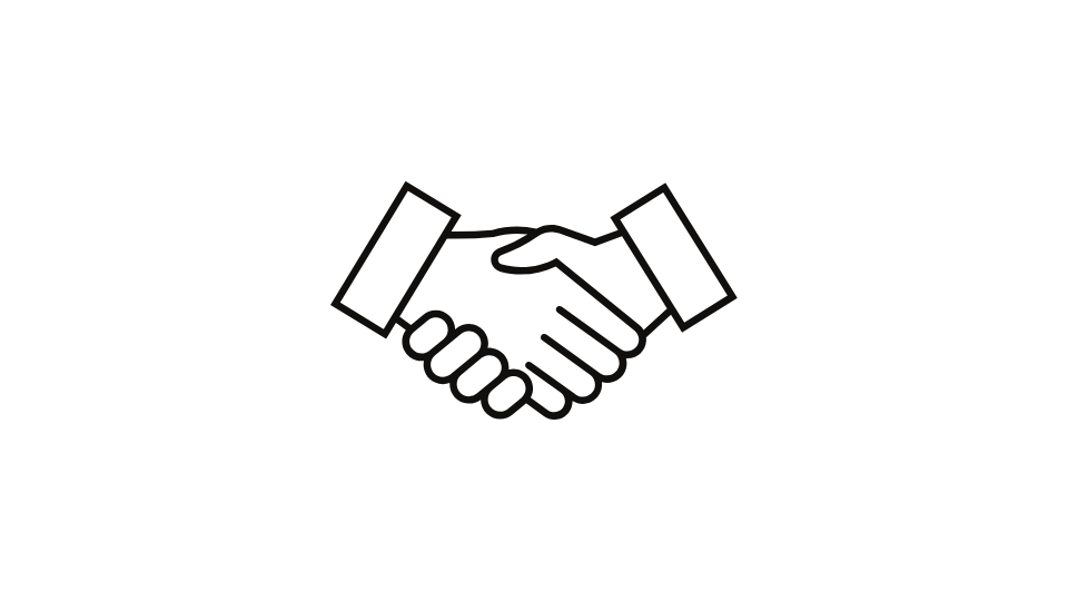 Zwei Hände im Handschlag – Symbol für Teamgeist und Verlässlichkeit